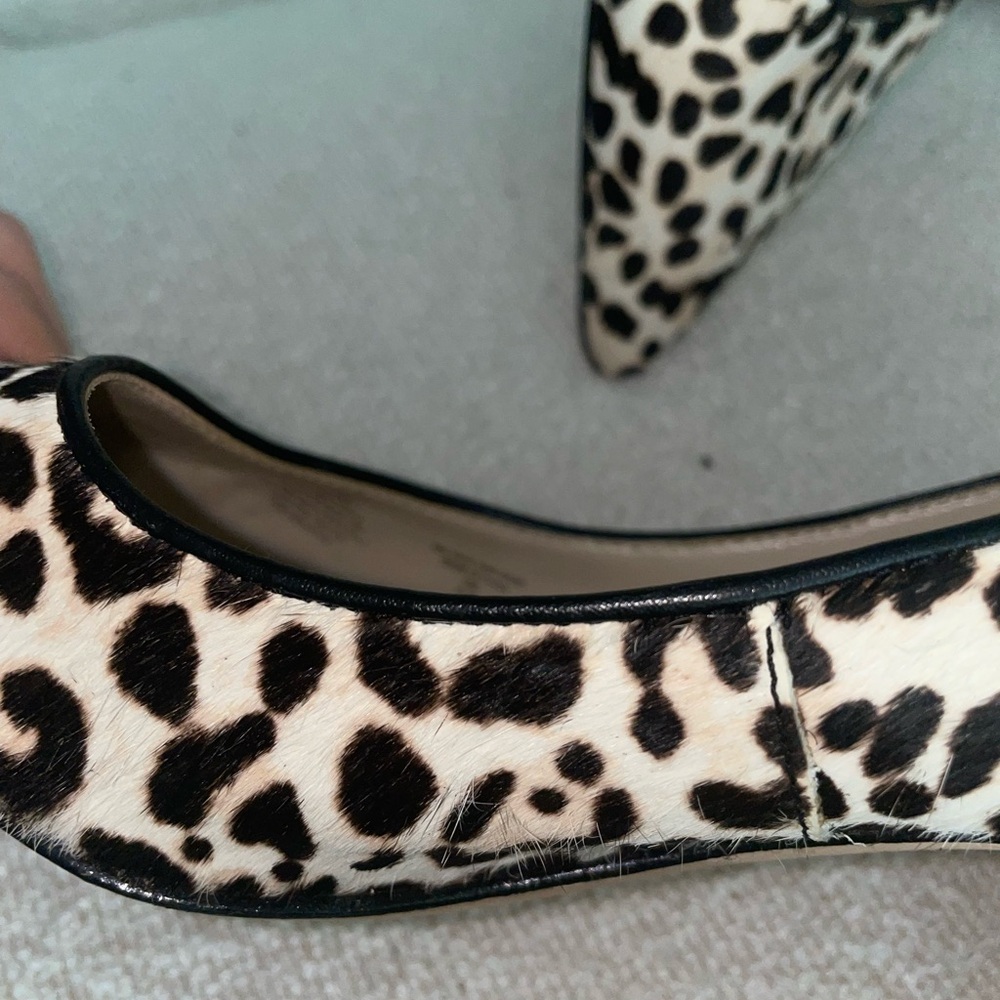 Marc Fisher Calf Hair Leopard Black Heel Pointed Toe Heels - Picture 9 of 10